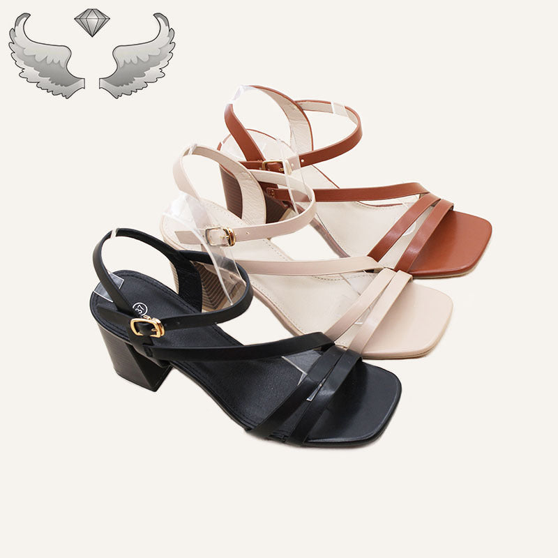 Yiwu stall women's shoes summer thick heel sandals fashion versatile high heels Factory Ladies Sandals