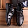 Clearance sale: authentic leather shoes for men - summer collection. business casual leather sandals with cutout design. perfect for middle-aged and elderly men, ideal for dad