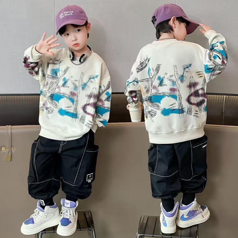Spring autumlong sleevest-shirt boys new arrival youth student handsome casualsweatshirt men's big children's clothingtops