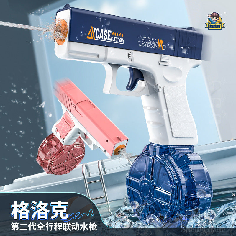 new arrival: fully automatic second-generation electric glock water gun with lights - outdoor toy for boys and girls