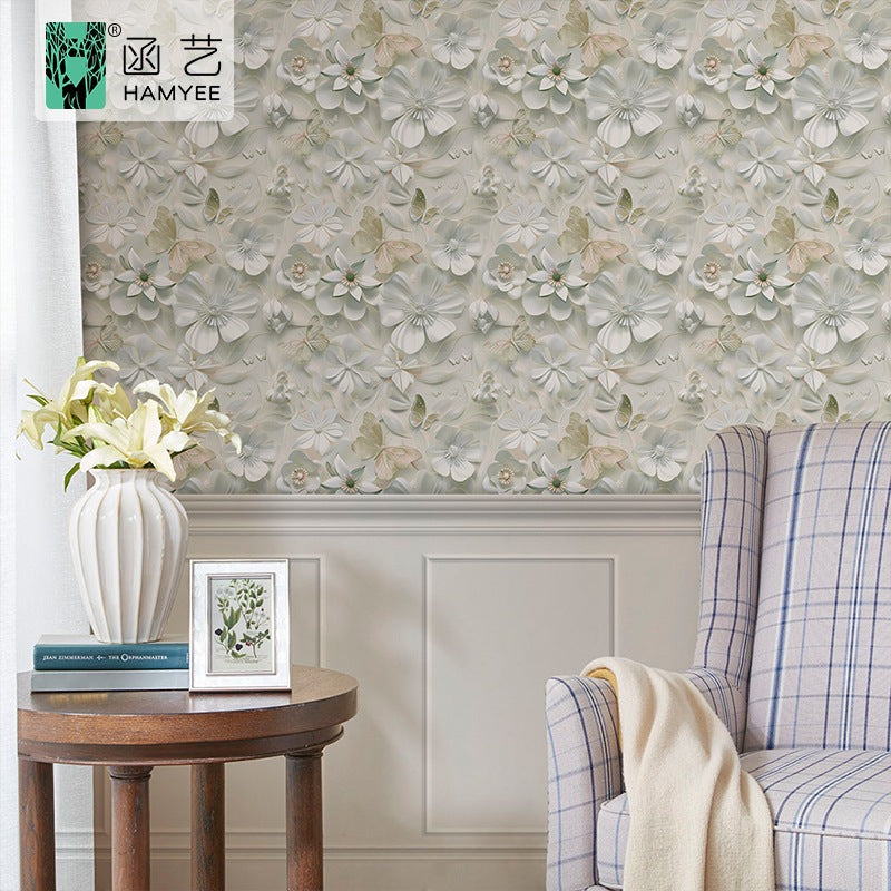2024 new hotel wall decoration retro instant sticker with glue waterproof wallpaper self-adhesive thickened PVC wallpaper
