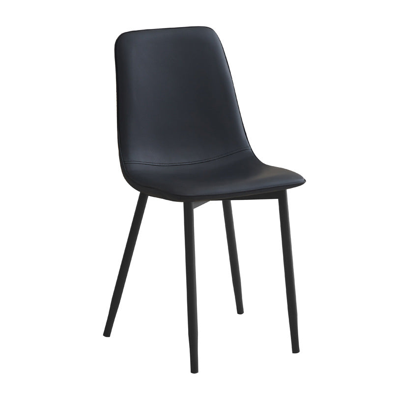 Hotel for homemulti-coloraccessible luxury leather casual reception chair carbon steel frame casual chair pressure resistant spoon chair dining chair