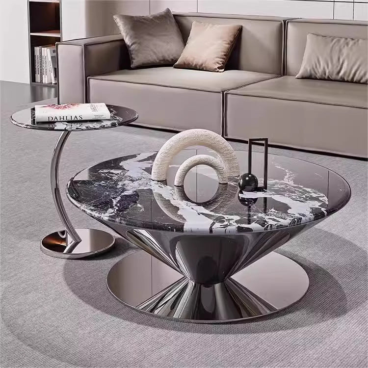 French new arrival suspended flying saucer coffee table living room for home small apartment creative designer style normcore marble coffee table