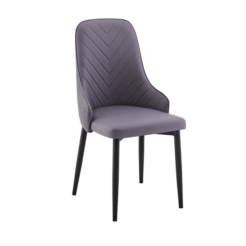 Restaurant & hotel leather upholstered chairs - nordic dining chairs - modern minimalist casual backrest stools - large v-shaped chairs