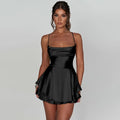 new  cross-border fashion sexy backless halter party satin slip dress