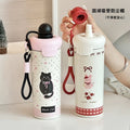 New arrival cartoon floating ball thermos cup student high-looking straw thermos cup female portable 316 stainless steel cup wholesale