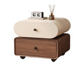 new solid wood mid-century modern nightstand, luxurious cream bedroom bedside table, minimalist home storage, modern style