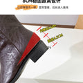 Pointed toe western boots women's high heel chelsea french retro skinny boots chunky heel ruched ankle boots height increasing