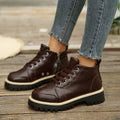 Exportplus sizenew arrival side zipper martin short boots women's tie backthick sole british style workwear boots trendy women's boots wholesale