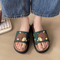 New arrivalthick sole slippers cute cartoon cool ins trendy outwear women's internet celebrity indoor non-slip platform cake beach women's slippers