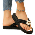 Flip-flops 2025 new arrivalexport cross-border large size sandals amazon fashion comfortable wedge flower slippers