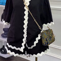 European and american cross-border women's fashion:  summer new arrival - stylish loose-fit turn-down collar patchwork shirt and wide-leg shorts casual set