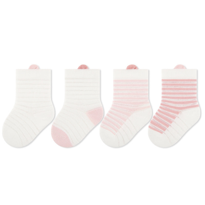 Baby elephant baby socks combed cotton kidsknee socks boneless plaid non-feet loose mouth infant socks