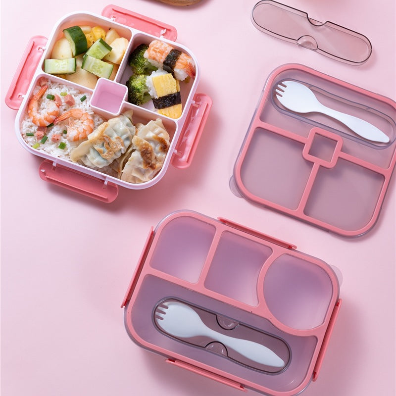 Cross-border Children's Student Lunch Box Grid Sealed Fruit Box Salad Box Go to Work Microwave Bento Box