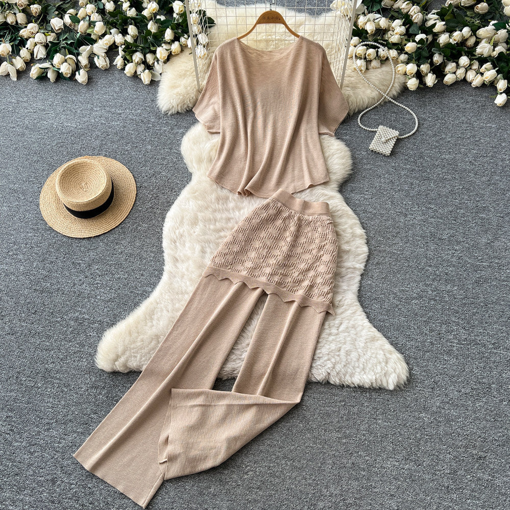Korean style commute chic slim-fit tank top & wide-leg pants two-piece set - women's summer minimalist high-end elegant outfit
