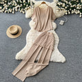Korean style commute chic slim-fit tank top & wide-leg pants two-piece set - women's summer minimalist high-end elegant outfit