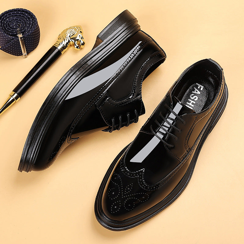 Plus size summer leather shoes for men, 2025 new business formal brogue british casual men's shoes