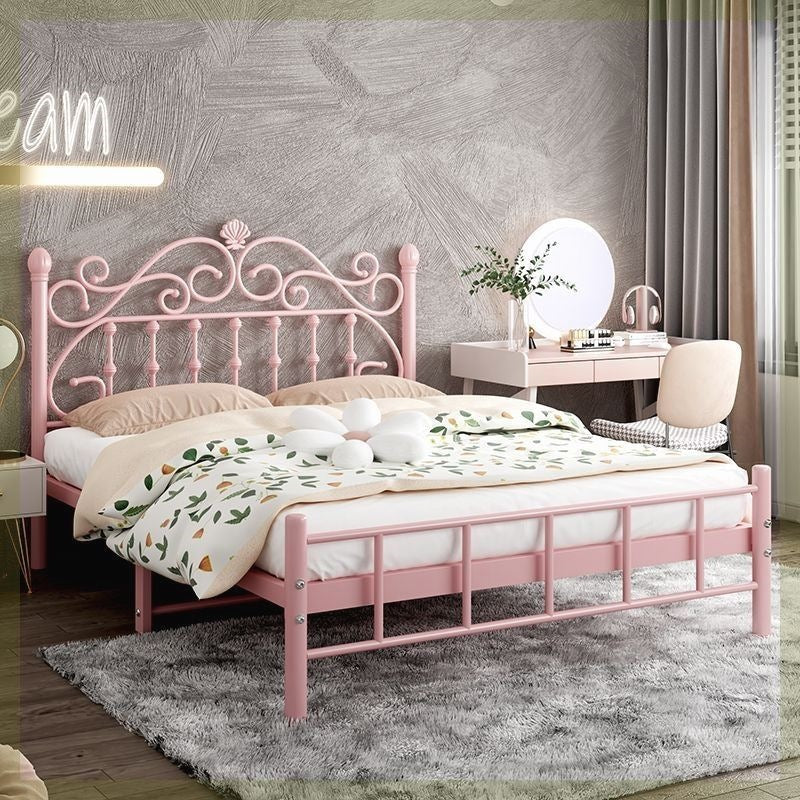 Wrought iron bed - thickened & reinforced, minimalist modern princess bed, trending online 1.8m, double bed, nordic single 1m, iron frame bed