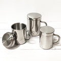 304 stainless steel mug, kids' cup, kindergarten double-walled insulated cup with lid and handle, office water cup