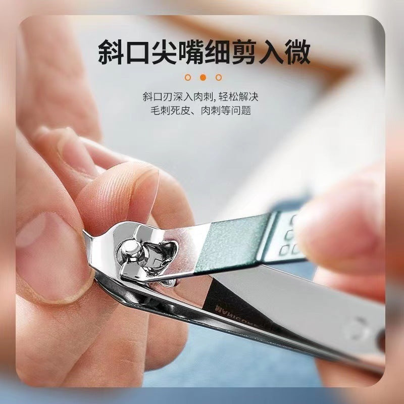 Manufacturer's dark green 4-piece nail clipper suitgerman anti-splash for home nail clipper manicure tool