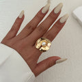 Wholesale metal ring sets - european & american style, irregular jewelry, women's niche fashion, high-end floral knuckle rings