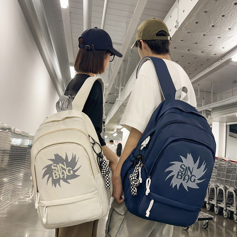New middle and high school students backpack women's large-capacity simple student backpack fashion leisure  trend schoolbag