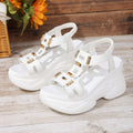 Wholesale women's plus size double buckle flat flip-flops - cross-border retro casual lightweight beach sandals