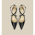 2025 summer new sexy pointed toe criss-cross strap pumps, low-cut closed-toe buckle hollow-out high heel sandals