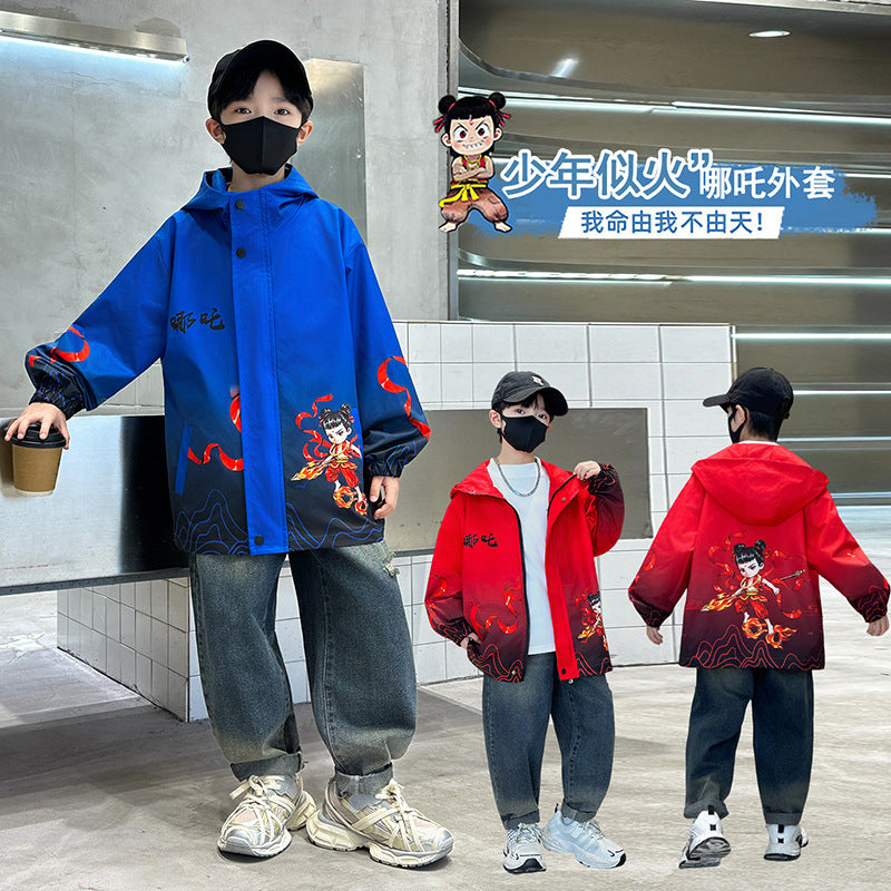 Boys' gradient hooded windbreaker - new autumn  collection - stylish casual jacket for boys and teens