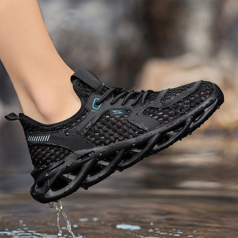 2026 new large mesh flyknit running shoes for men - summer lightweight, breathable, soft sole, comfortable, and lightweight for running and sports