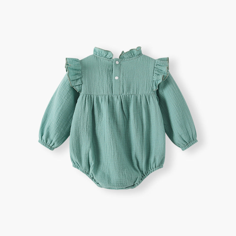Baby clothes  spring/autumn cotton class a baby romper long sleeve triangle bodysuit korean style newborn outfit