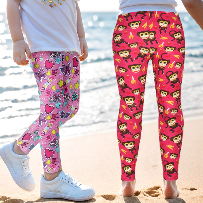 new girls' leggings: lightweight milk silk, perfect for spring and autumn. can be worn as outerwear. spring/summer style, ankle length
