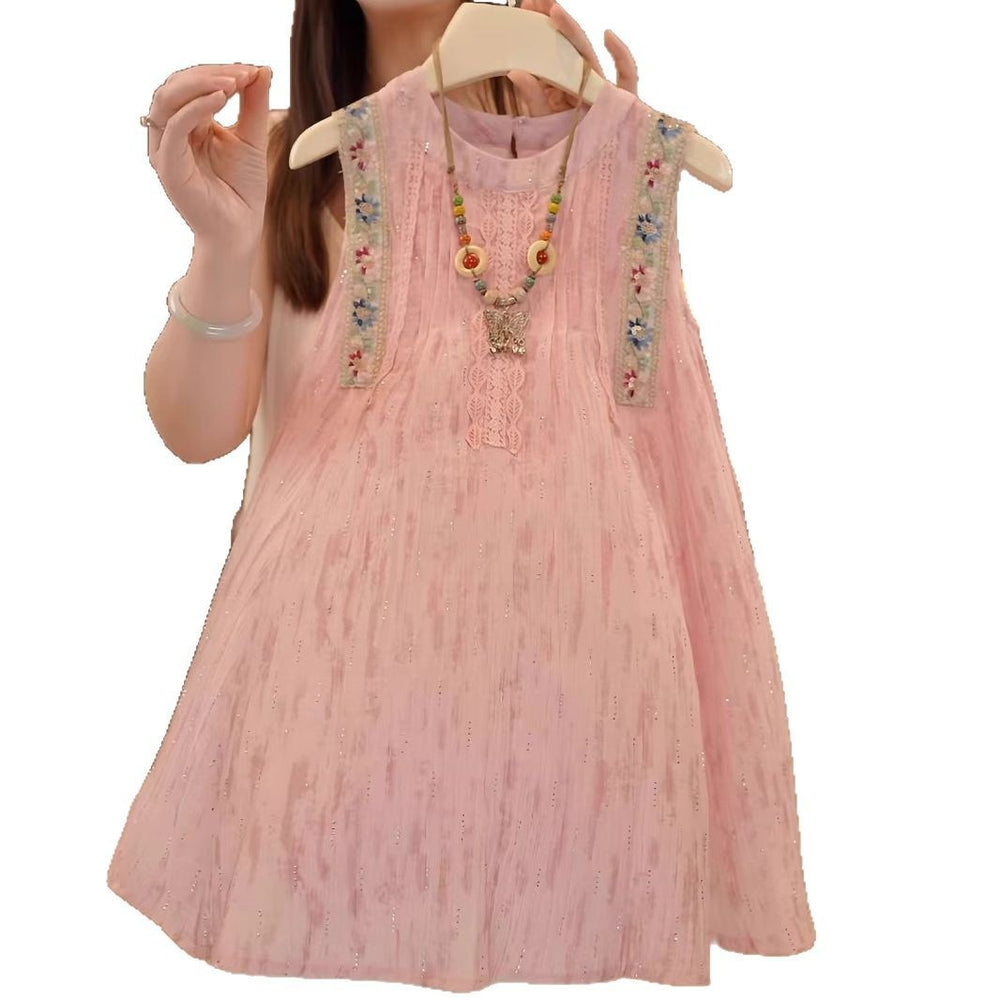 Girls' summer dress  new floral chic dress little girl princess style super fairy sleeveless sundress