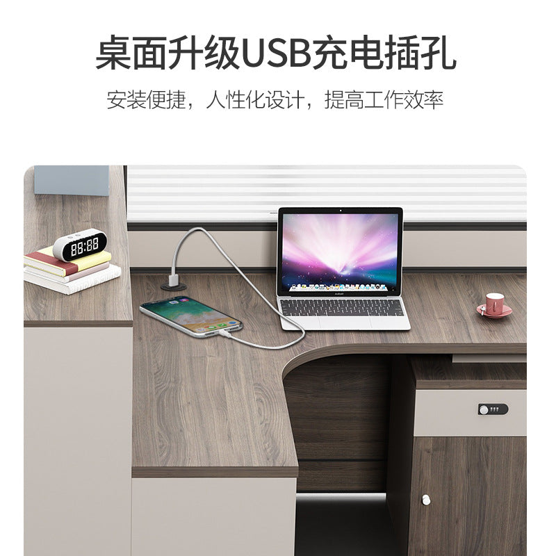 Saint li office desk and chair set - minimalist modern design for finance, staff, and computer workstations with partition