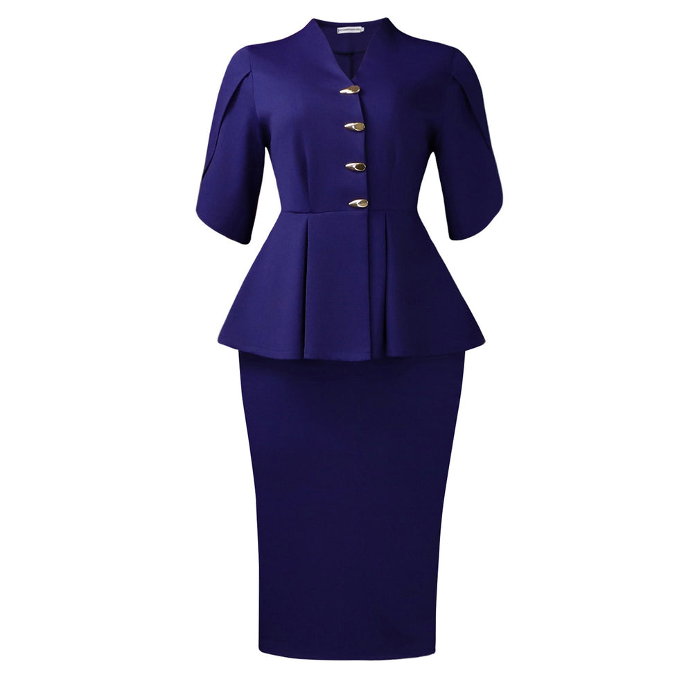 D3358 cross-border women's fashion elegant ruffle v-neck bodycon mini dress - plus size african style