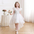 Flower girl wedding dress evening dress tail girl catwalk princess dress fashion little girl birthday tutu cross-border in stock
