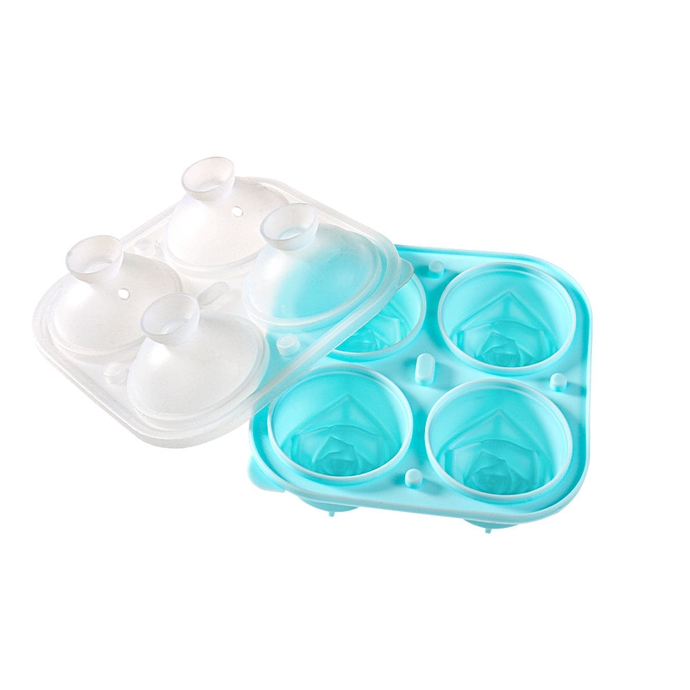 Food grade silicone integrated 4 rose ice grid small size silicone ice whiskey Ice Hockey silicone mold