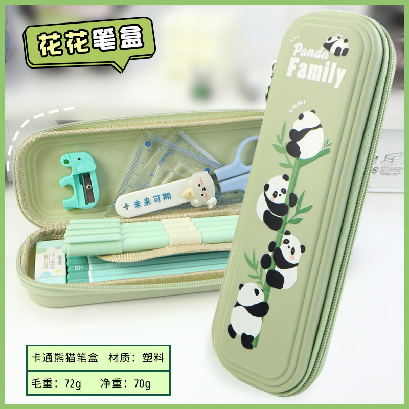School season pencil case cartoon panda stationery case large capacity primary and secondary school students cute pencil case 2024 new pencil case