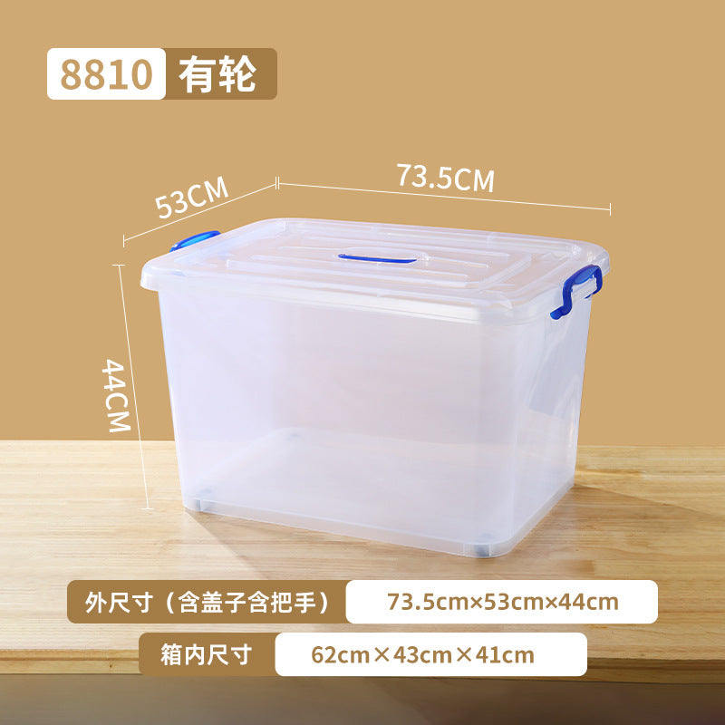 Customized plastic transparent storage box, clothes quilt sorting box, large and small storage box, snack toy storage box.