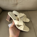 Spanish mango summer new fashion criss-cross open toe high heel sandals women's outdoor slides flip-flops