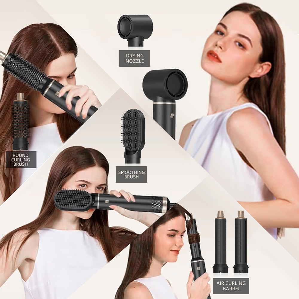 Cross-border 5-in-1 hair dryer, multi-functional hair dryer, curling iron, straight hair comb, European and American electrical hot air comb.