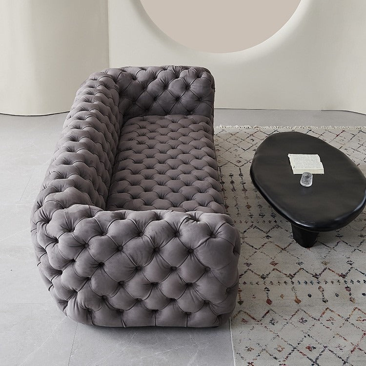 Italian minimalist living room baxter fabric button sofa villa large flat hotel frosted technical cloth sofa custom