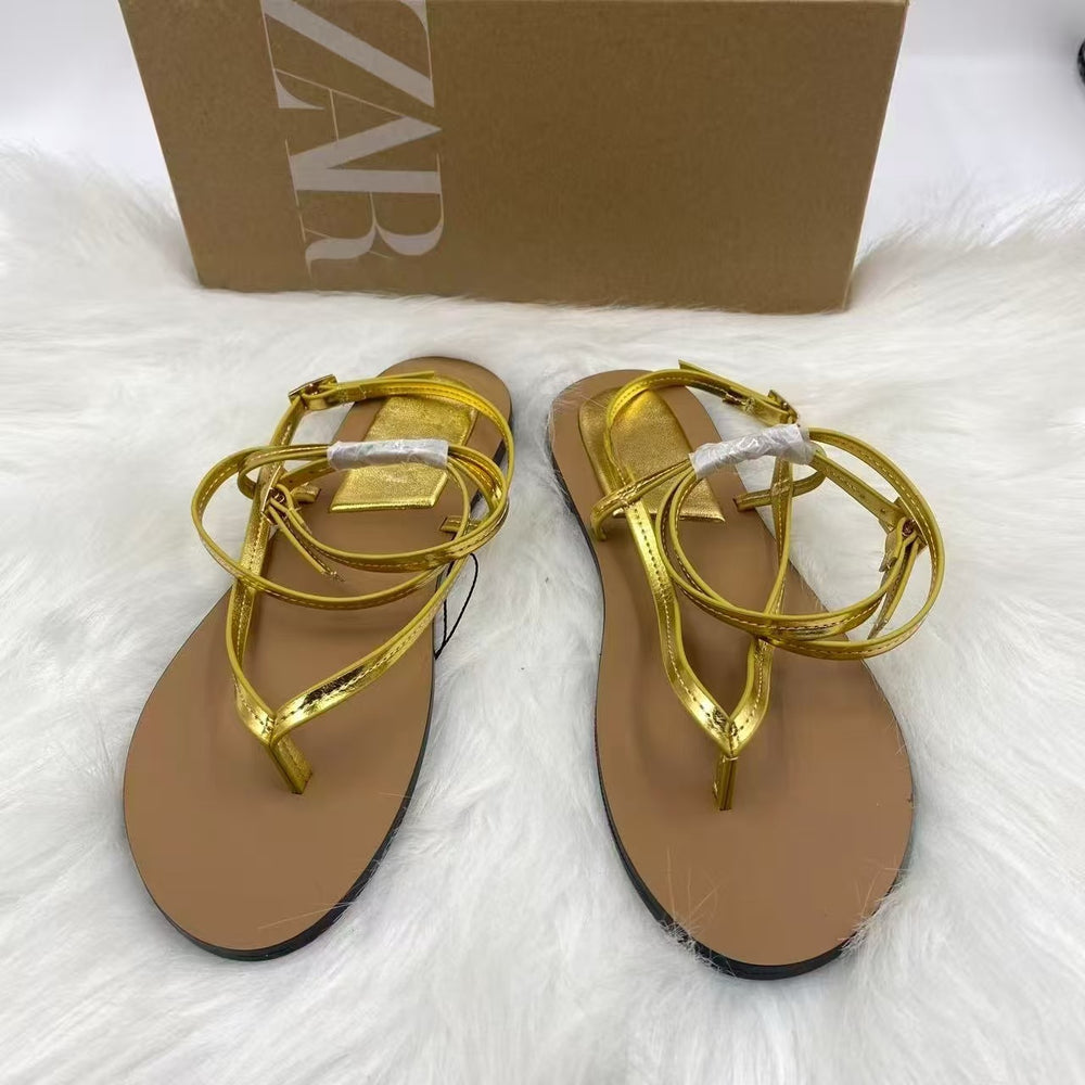 Za one-strap thong sandals - women's summer 2025 new collection - soft sole, minimalist style, student-friendly flat sandals, fashionable and versatile roman sandals