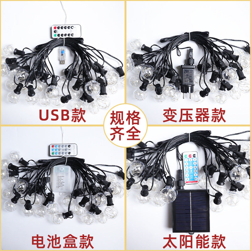 [Customized] G40 ball bubble solar belt remote control outdoor waterproof decorative lanterns garden garden decorative string lights