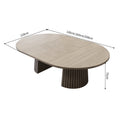 Source factory oval dining table designer wabi-sabi style popular scandinavian dining table can be long or short pull-out dining table