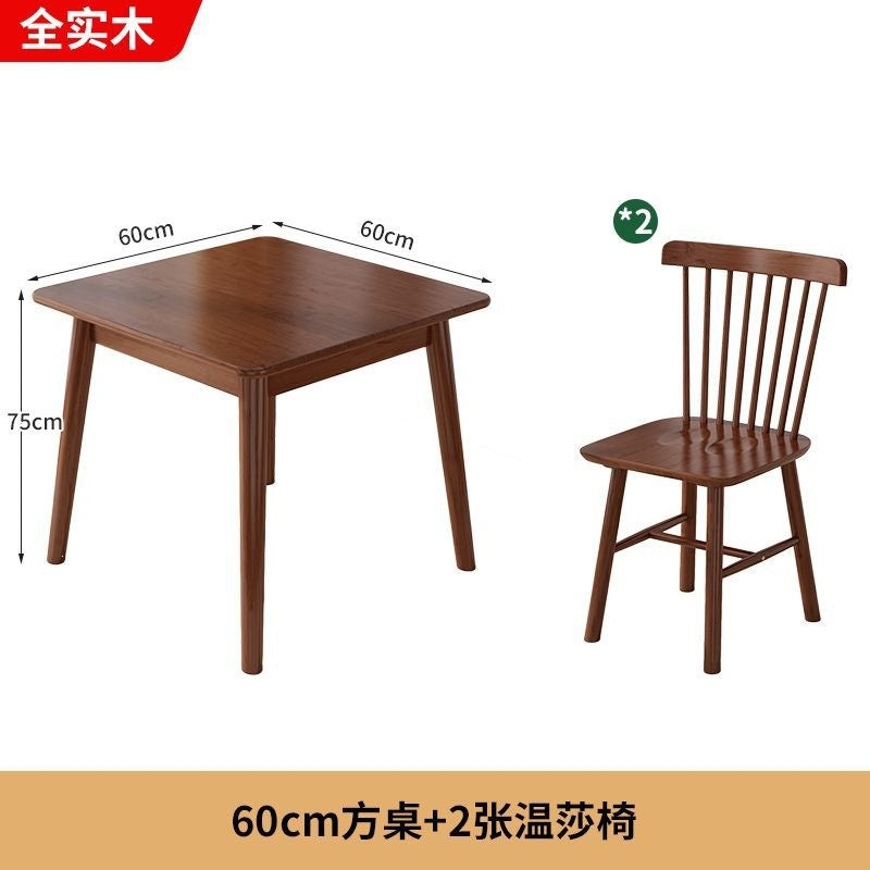 Scandinavian style dining table and chair combination restaurant square table rubber wood square dining table and chair eight immortals table solid wood dining table