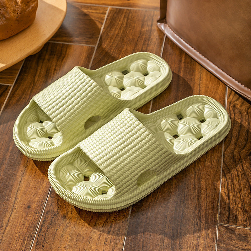 New non-slip home slippers - all-season bath slippers for men and women, soft sole hollow-out design, couple's bathroom drain slippers for dorms