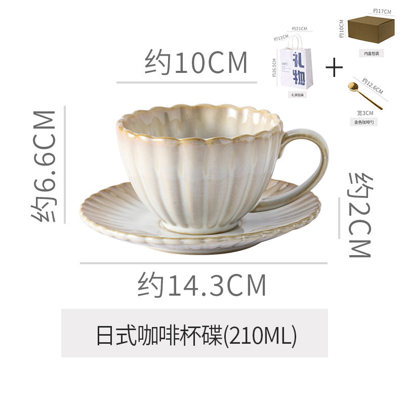 Vintage-inspired, high-end striped ceramic mug with a kiln-fired glaze effect. perfect for hotels, homes, offices, milk, coffee, afternoon tea, or just everyday drinking