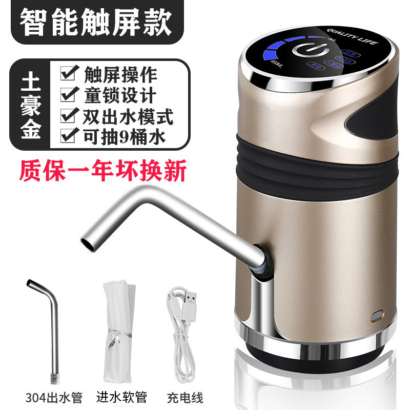 Usb rechargeable water dispenser for bottled water - smart touch electric water pump - automatic water dispenser for home use (purified water compatible)