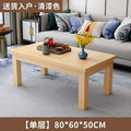 Double-layer solid wood for home living room small apartment simple tea double-layer chinoiserie rectangular pine office tea table